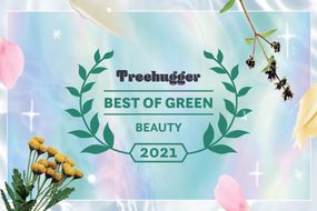 Beautiful illustration showing the Best of Green Awards badge for beauty