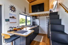 Mark's DIY modern tiny house interior