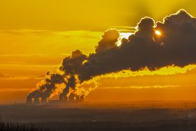 Distant view of pollution