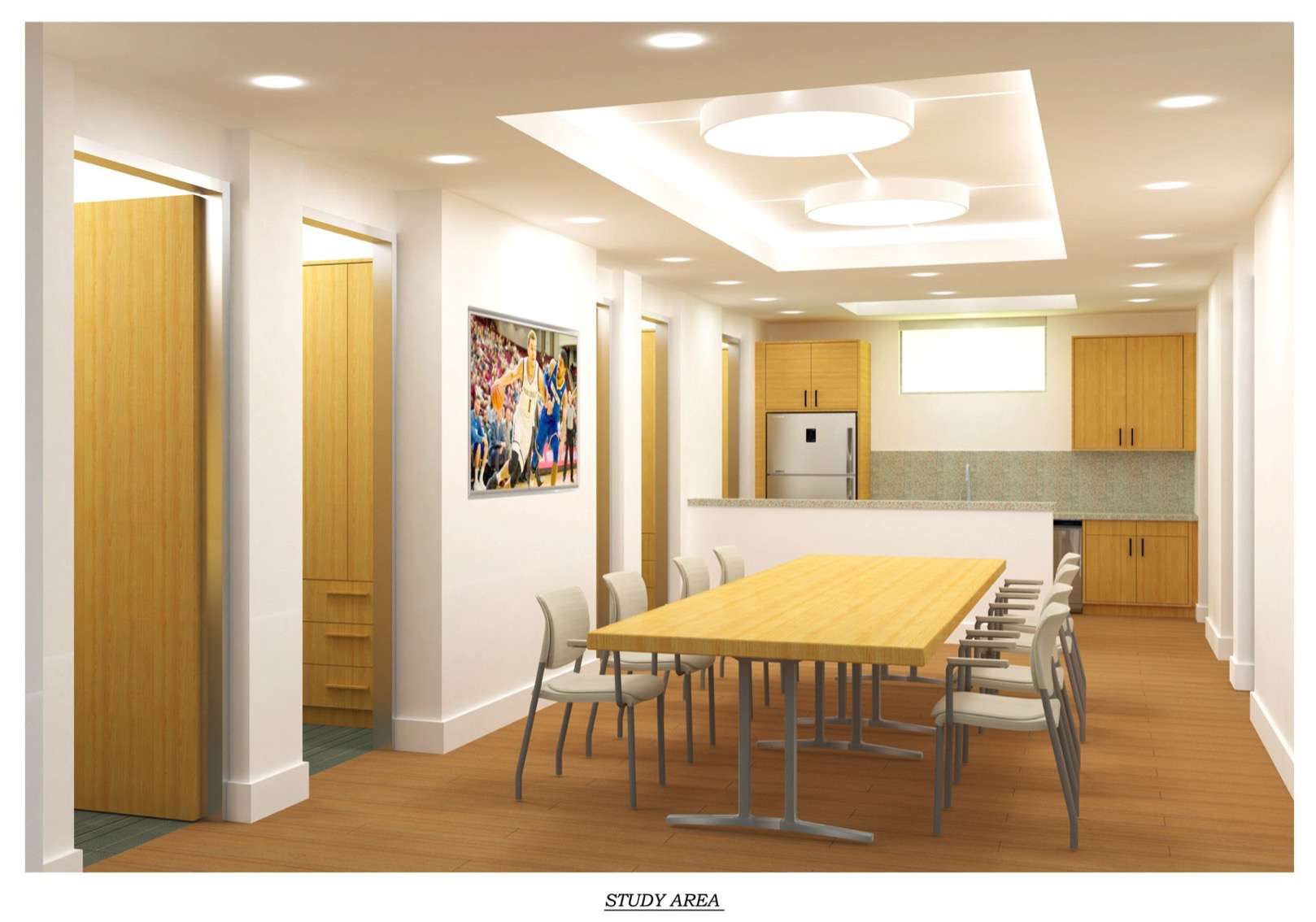 Windowless study area in bedroom cluster“width=