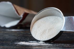 Xanthan Gum Spilled from a Teaspoon