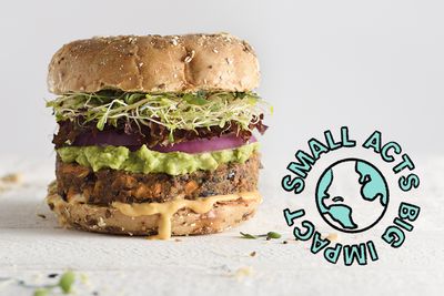 Delicious looking vegetable burger“width=