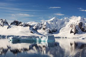 The Gerlache Strait separating the Palmer Archipelago from the Antarctic Peninsular off Anvers Island. The Antarctic Peninsular is one of the fastest warming areas of the planet.